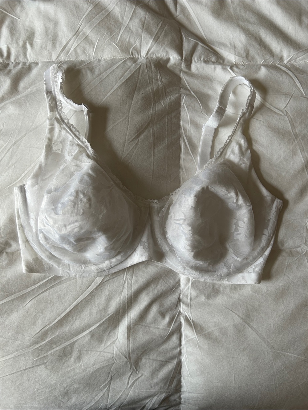 Bali White Floral Jacquard Underwire Bra